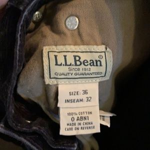 LL Bean Narrow Wale Cords
